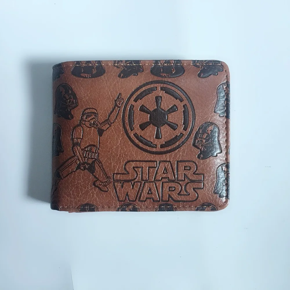Star Wars короткие бумажник аниме коричневый Искусственная кожа Для мужчин подарки