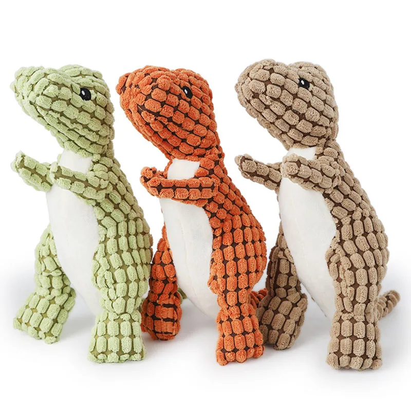 Плюшевый динозавр в форме собаки кошки Жевательная бархатная игрушка со звуком