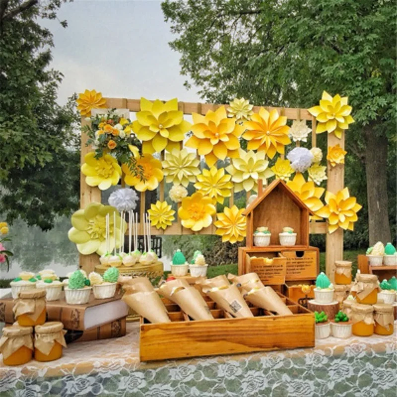 Декоративные гигантские бумажные цветы ручной работы 23 шт./набор | Дом и сад