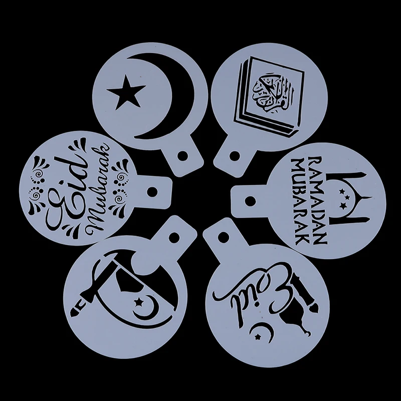 6 шт. трафарет для печати кофе|Трафареты кофе| |