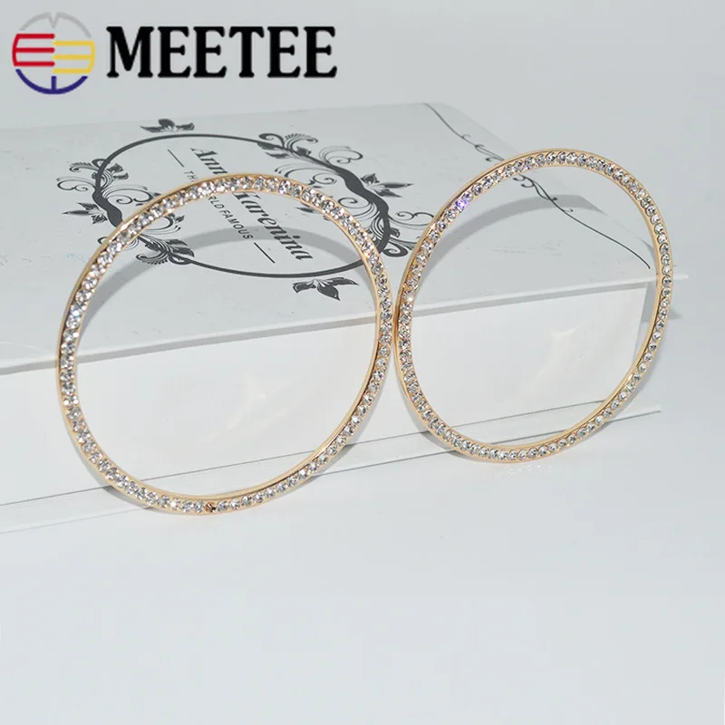 Meetee 2 шт. 8 см Металлический Сплав Бриллиантовое кольцо с ручкой пряжки DIY сумка