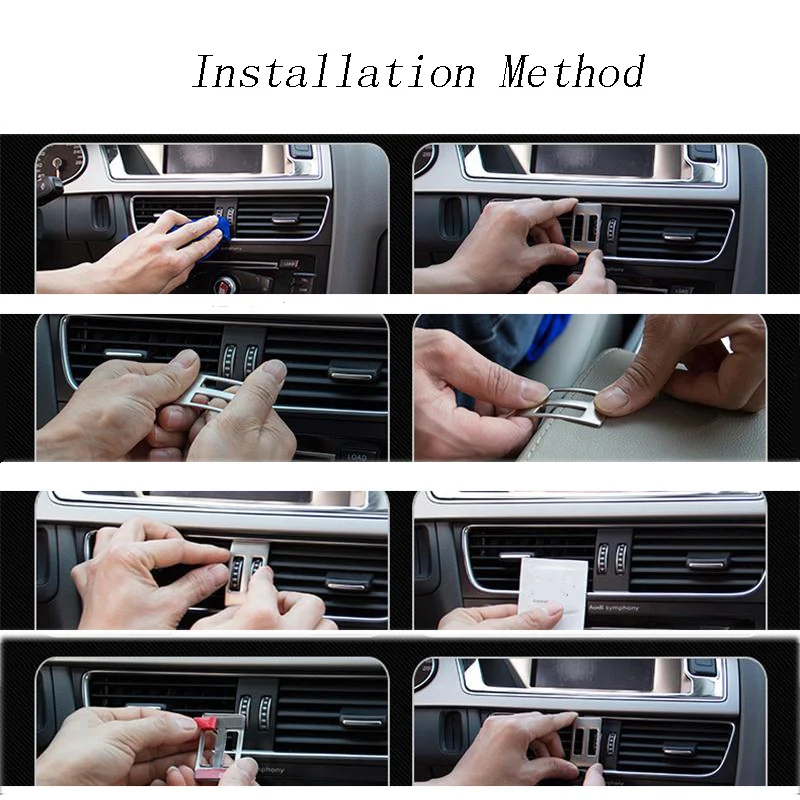 

Car Styling AC Outlet Trim Refit Air Outlet Frame dashboard Stickers Covers for Audi A4 B8 A5 RHD LHD Interior Auto Accessories