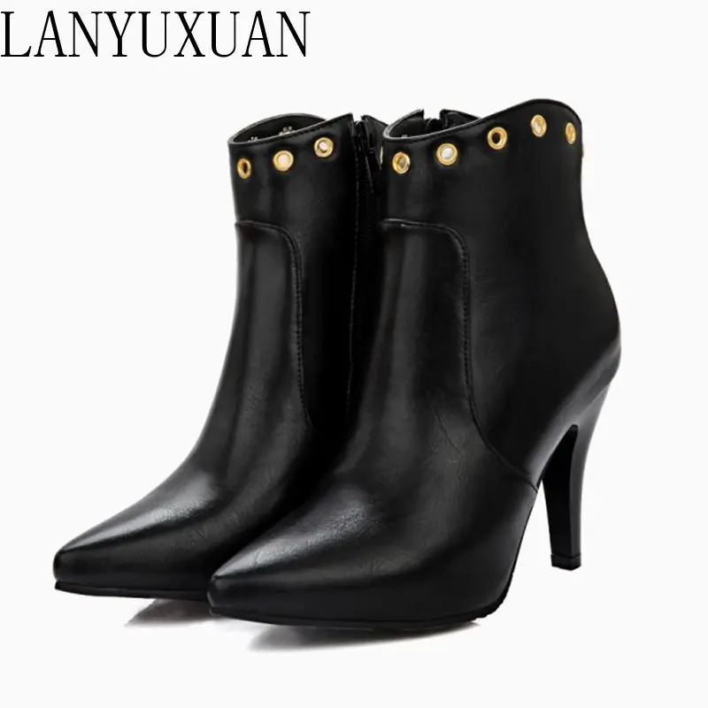 Женские зимние ботинки с пряжкой на каблуке молнии|fashion winter boots|winter bootsboots for woman |