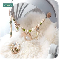 bopoobo baby pram crib activity animal toy pram activity bar with rattle dummy clip pacifier soother holder baby teething