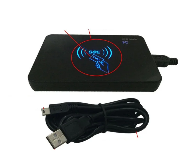 Светодиодный индикатор 125 кГц Считыватель RFID EM4100 USB датчик приближения