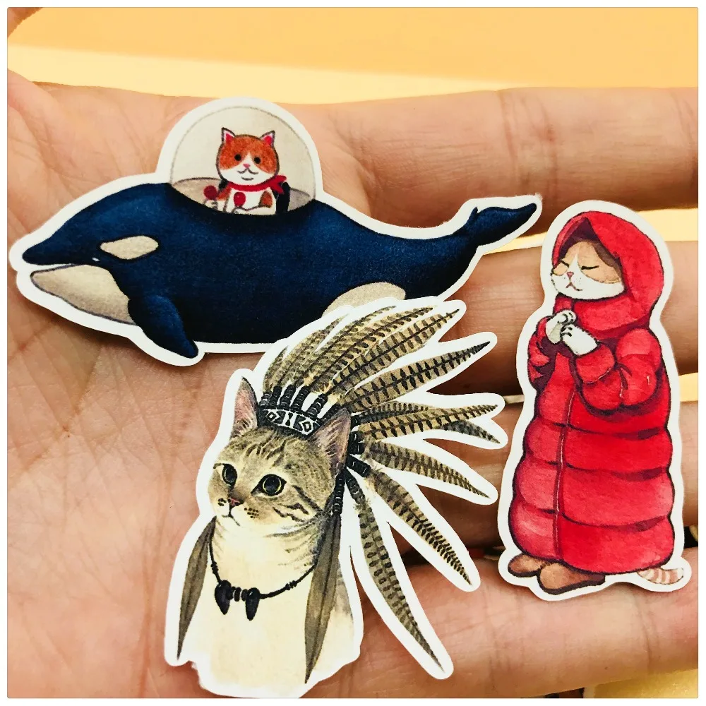 

Милый мультяшный Кот, наклейки для скрапбукинга DIY крафт-бумага, ежедневник, альбом, запечатывание, украшение для ведения журналов, изготовл...