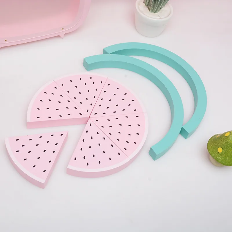 Красивые деревянные блоки игрушки в форме горячего арбуза сборные для младенцев