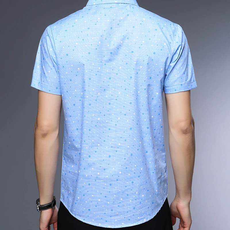 2019 брендовая Повседневная летняя Роскошная приталенная Мужская рубашка с