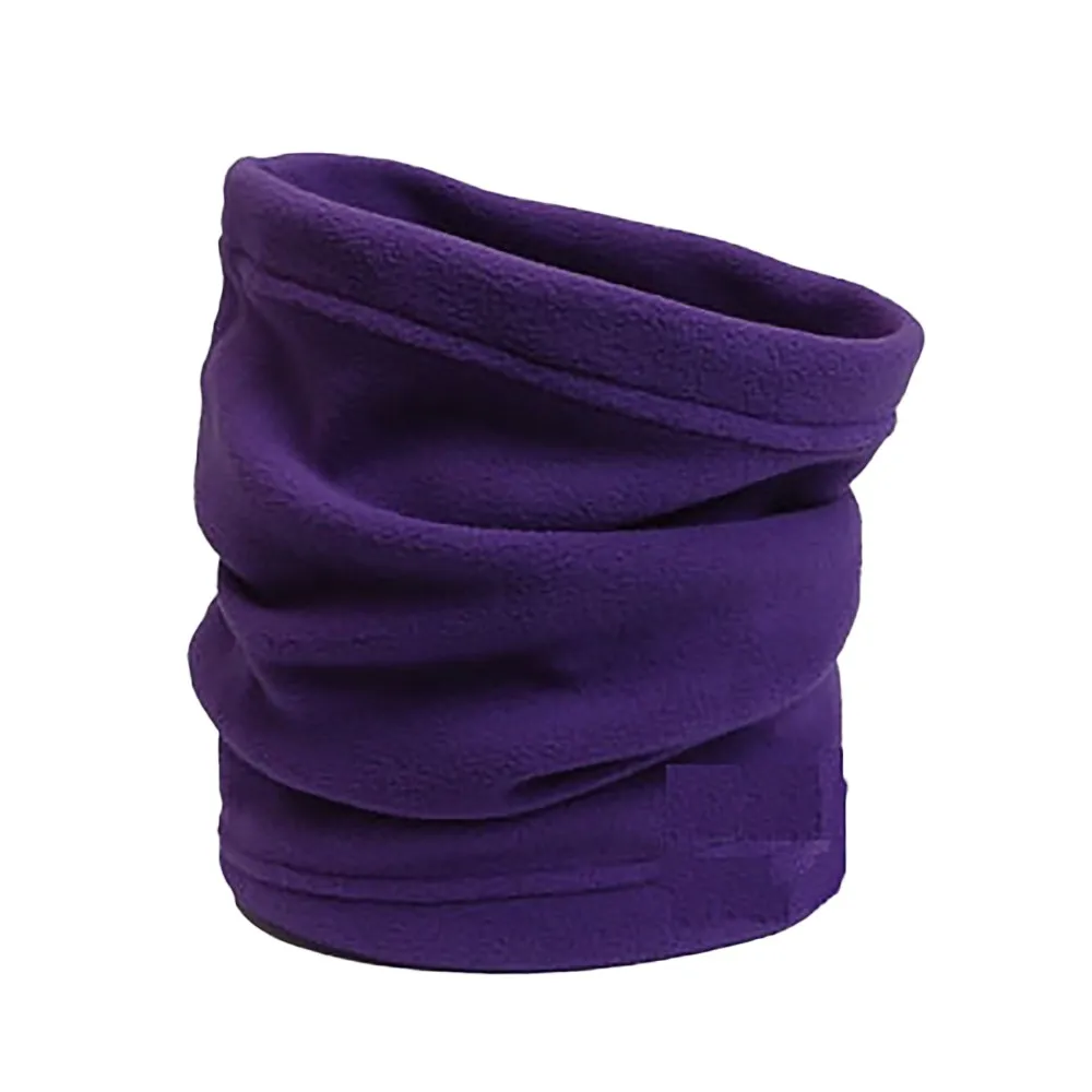 Purple Feitong многофункциональные теплые флисовые шарфы для женщин и мужчин, теплая маска для шеи, шапка, шарф, пончо, Echarpe Femme Hiver - Цвет: Purple
