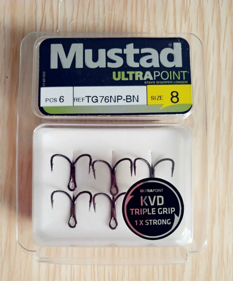 4 упаковки тройные Крючки Mustad KVD крючки обновленные из высокоуглеродистой стали