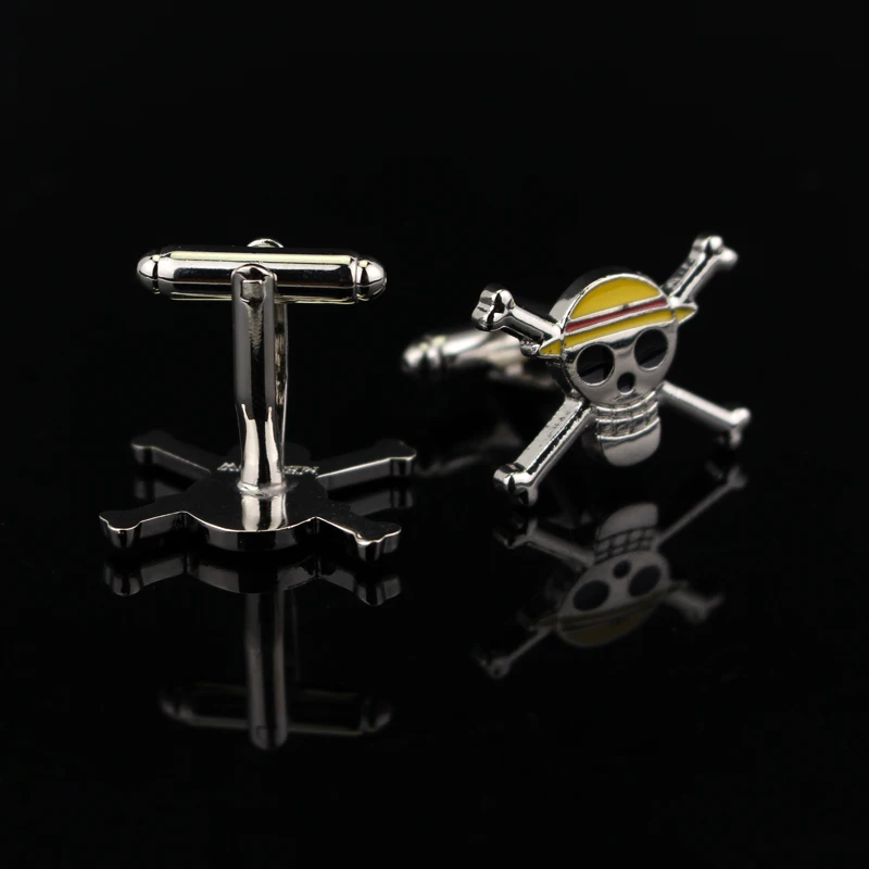 Запонки мужские пиратский череп соломенная шляпа с логотипом аниме