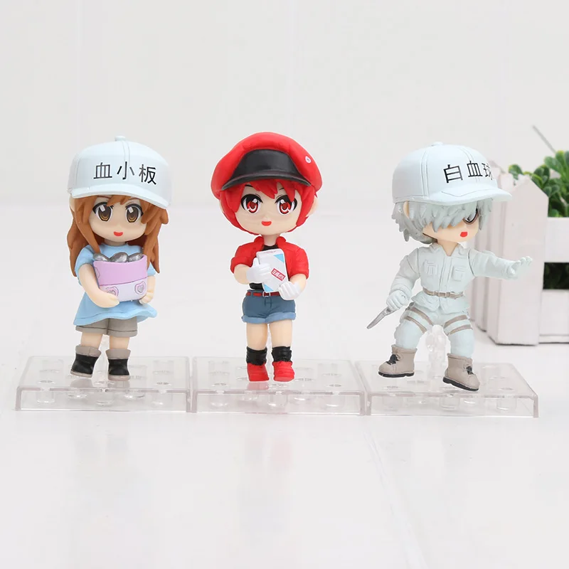no box Hataraku Saibou 3 шт./компл. фигурки 1/10 масштаб окрашенная фигурка красная кровяная клетка белая кровяная клетка ПВХ фигурка игрушки - Цвет: no box