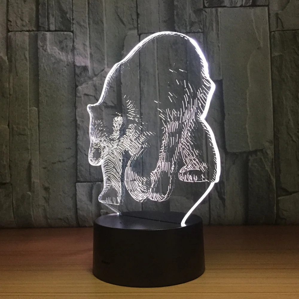 Полярный Медведь 3D светодиодный светильник 5 в USB настольная лампа ночник 3D 7 освещение, меняющее цвет лампа как Новогодний подарок для детей друзей
