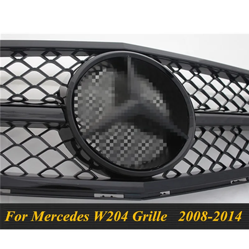 Автомобильная гоночная решетка для Mercedes Benz W204 2008 2014 C200 C300 C350 гриль с эмблемой хром