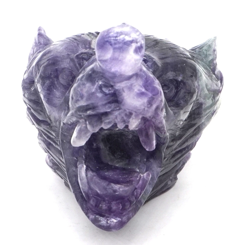 Статуэтка с головой волка 4 9 дюйма из натурального драгоценного камня резная