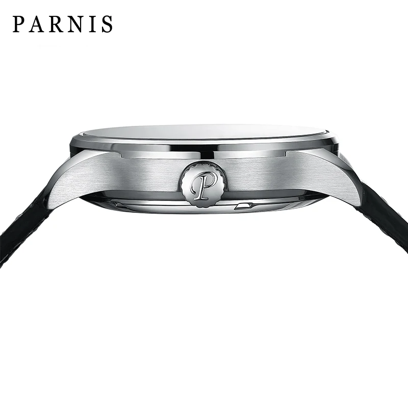 Новые Роскошные мужские часы Parnis Miyota Sapphire кристаллический календарь