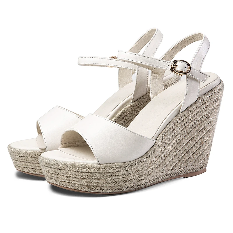 

3 color women's wedge platform sandals ankle strap hemp fashion high heel sandals open toe high quality comfortable heelsshoes