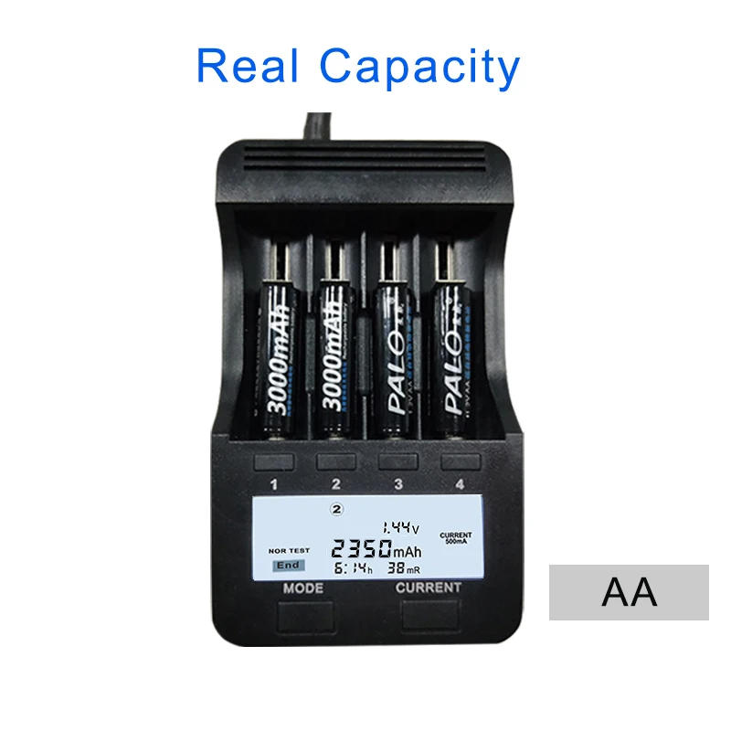PALO 4 шт./лот AA Аккумуляторная батарея AA Ni-MH 3000mAh 1,2 V Ni-MH 2A батареи recargables батарея для камеры игрушки