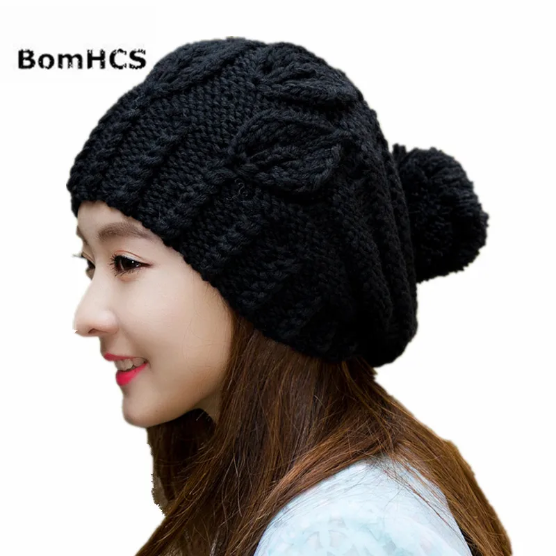 

BomHCS Fashion Women's Winter Warm Thick Yarn Knitted Hat Beanie Cute Cat Ear Caps (handmade by Mother)