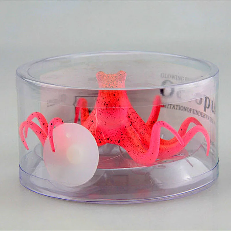 Artifical Simulation Night Fluorescent Jellyfish for Aquarium Decoration Silicone Octopus Squid Underwater Ornament