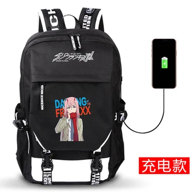 DitF DARLING в FRANXX аниме печати рюкзак ICHIGO Мику ZERO два Cos для женщин Backapck USB школьные ранцы для подростков обувь девочек