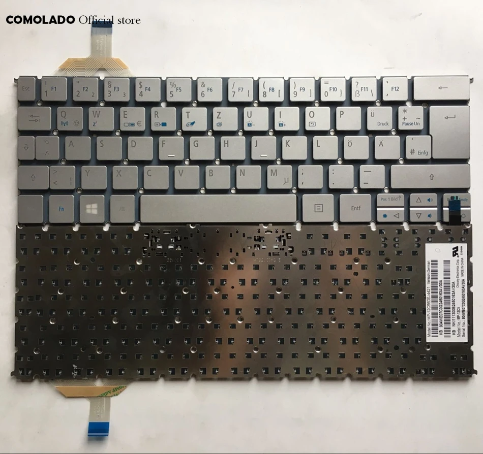 GR немецкая клавиатура для acer S7 S7-391 S7-392 MS2364 Серебряная клавиатура с подсветкой GR макет
