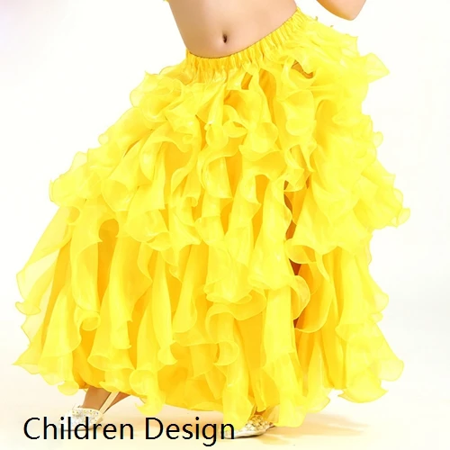 only skirt Children Одежда для танца живота, одежда для танца живота, длинная юбка для танца, Женская Профессиональная юбка для танца живота, 8 цветов, без пояса - Цвет: only skirt Children