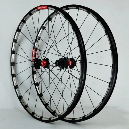 PASAK MTB колесо для горного велосипеда с ЧПУ обод 26 дюймов 27,5 дюймов колесная герметичный подшипник дисковый тормоз колеса велосипеда - Цвет: 27.5 black red sil