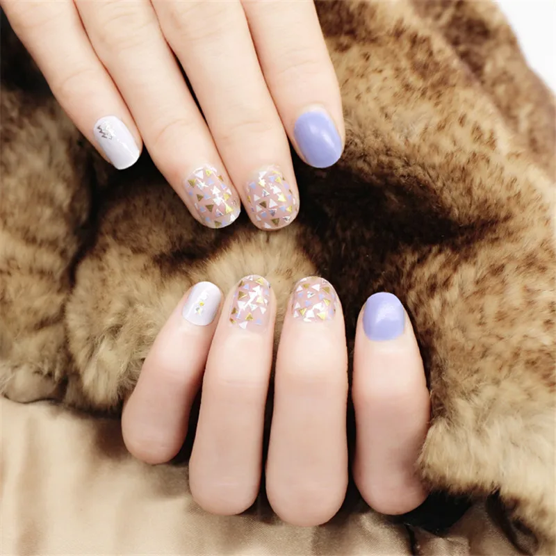 Блестящие дизайн ногтей наклейки корейский многоцветные для полоски DIY