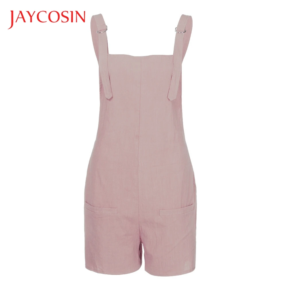 JAYCOSIN женские льняные комбинезоны с карманами и эластичным поясом хлопковые