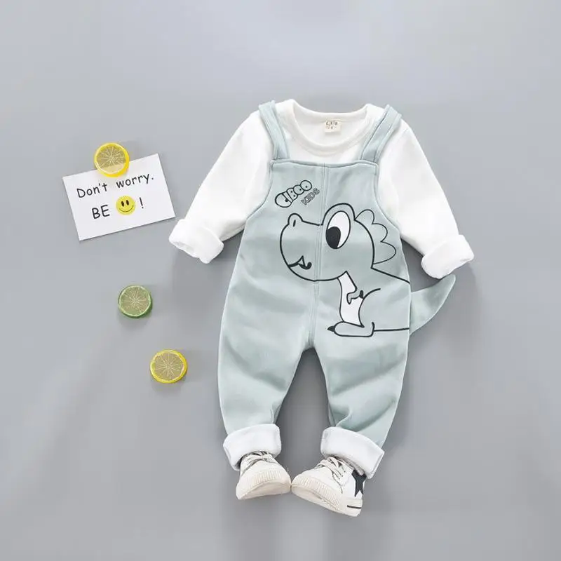 Children Clothes 2018 New Baby Kids Clothing Set Long Sleeve Shirts + Overalls 2pcs Suits for Boys Girls | Детская одежда и обувь