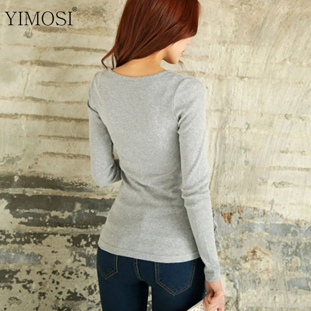 2022 Spring Autumn Henley Neck Women Pullovers Ladies Solid Long Sleeve Sweater Slim Jumper Bodycon Tops Christmas Gift | Женская одежда