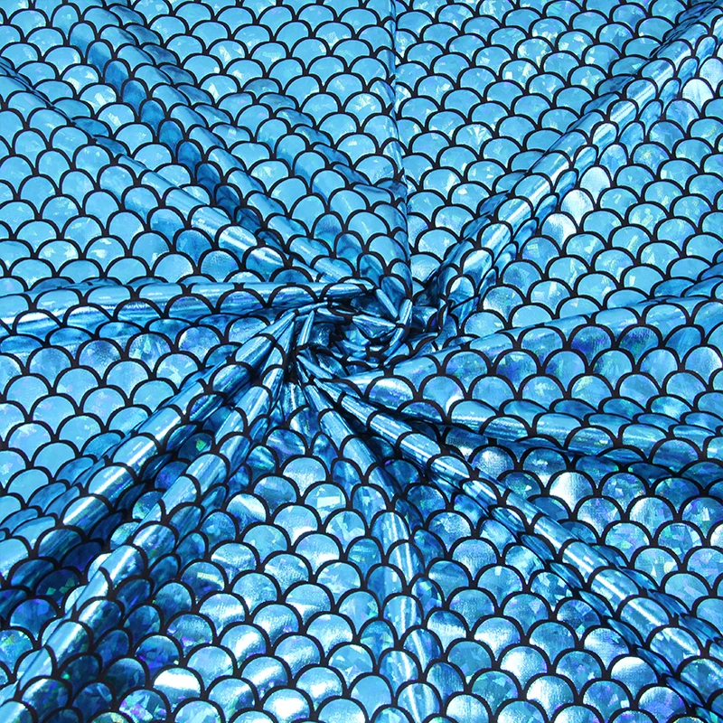 Дэвид Энджи 50*145 см 2 способа стрейч Лоскутная Лазерная трикотажная ткань рыбья