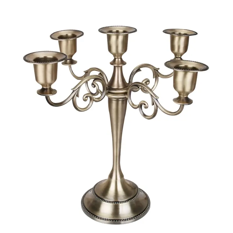 Металлический подсвечник с 3/5 дужками серебристый/Золотой/Бронзовый/черный