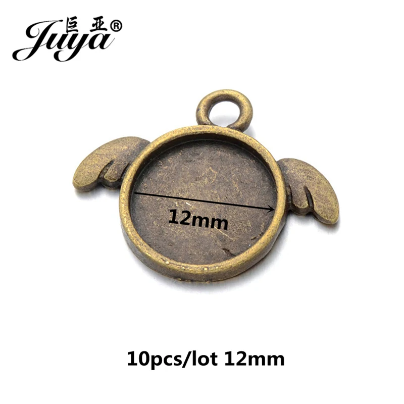 Bronze JUYA 10 шт./лот, подвеска из цинкового сплава, пустая Камея, кабошон, Базовая установка для DIY, ожерелье, подвеска, ювелирные изделия, принадлежности для изготовления - Цвет: Bronze