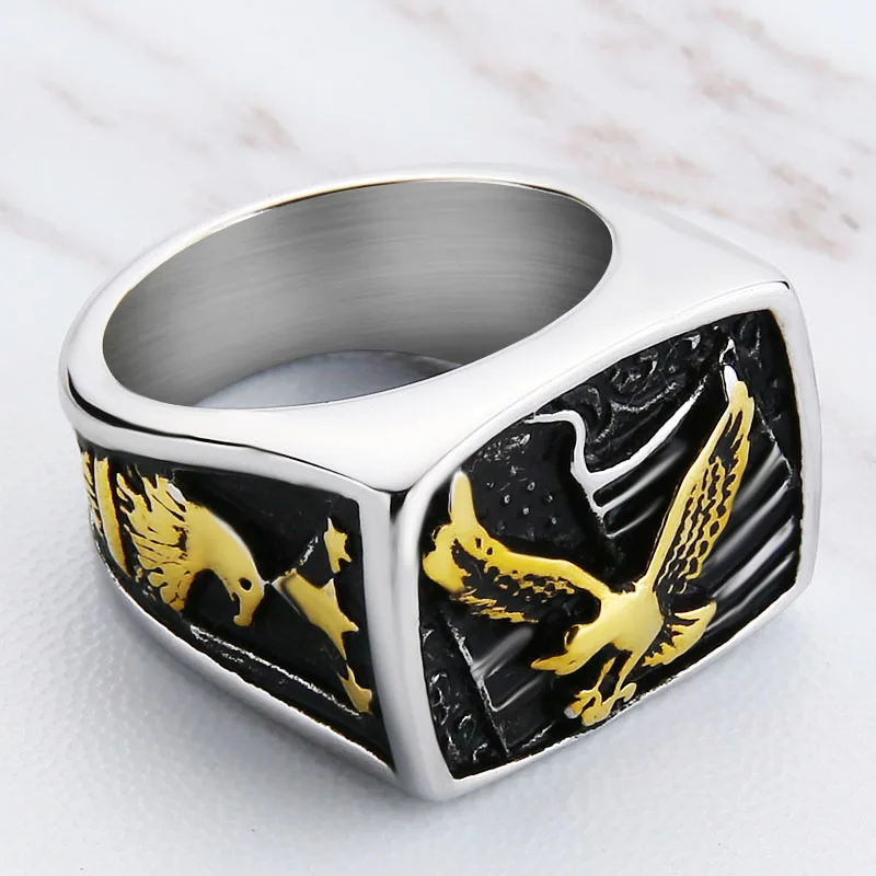 Новое поступление кольцо Valily серебристое черное из нержавеющей стали модное