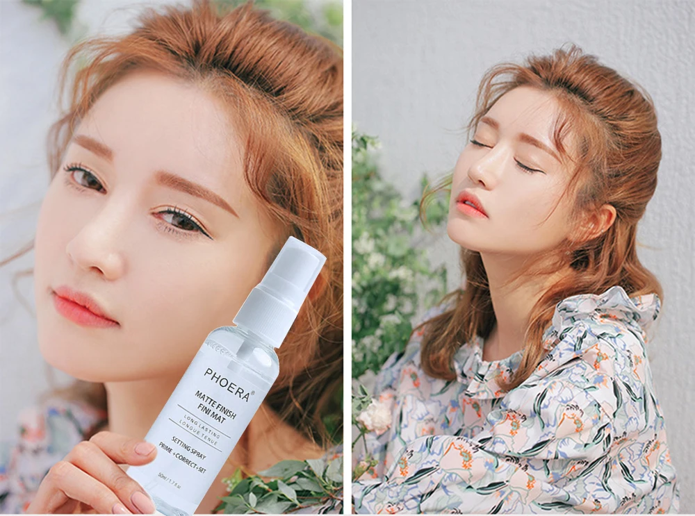 Новинка спрей PHOERA с матовым покрытием стойкий увлажняющий для фиксации тумана в