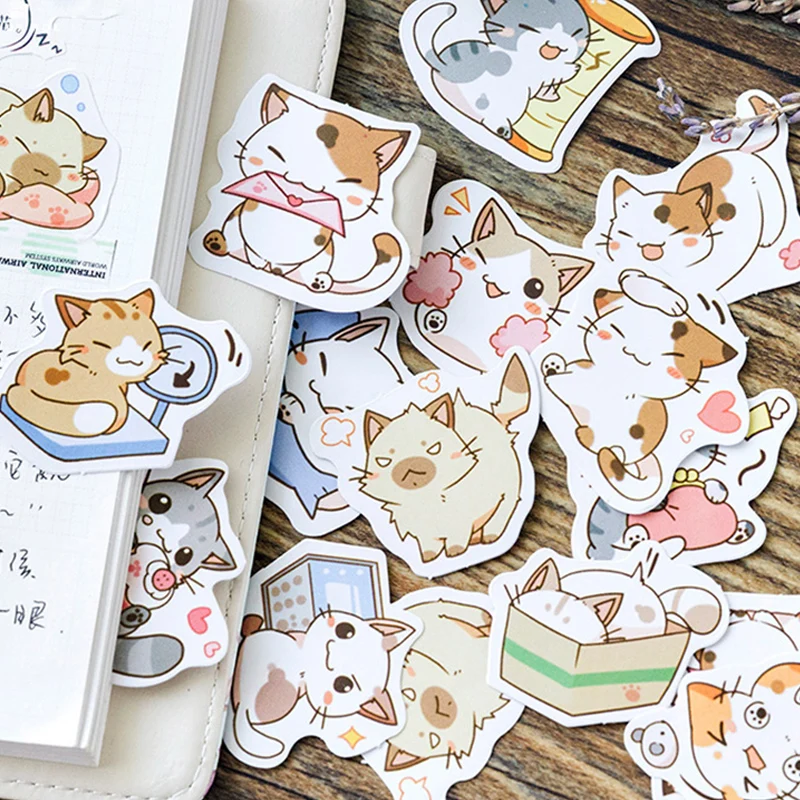 AAGU 45 шт./упак. милый кот дизайн Kawaii японский Декор пуля ежедневник наклейки