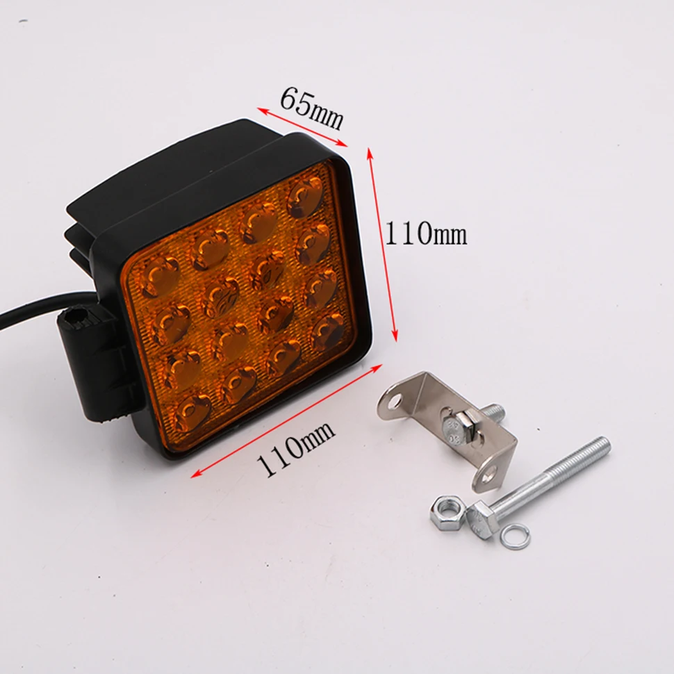 

CENREE 1PCS 48W 9-30V Square Led Driving Light IP67 2880LM Yellow Light Work Light Bar for Tractor Boat Off Road 4WD 4x4 Truck