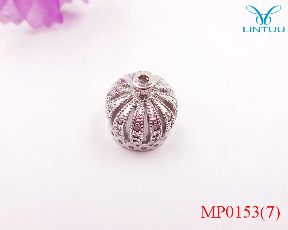 Ювелирные аксессуары для diy браслетов посеребренные микро проложить CZ Корона