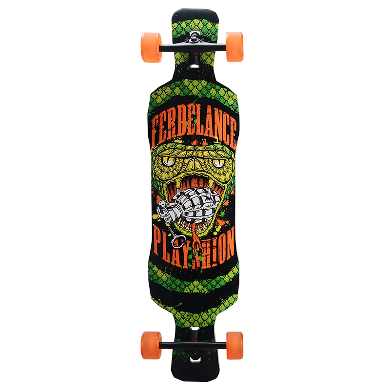 PLAYSHION Дважды Kicktail Фристайл Longboard Полное (38.5 Дюймов) | Спорт и развлечения