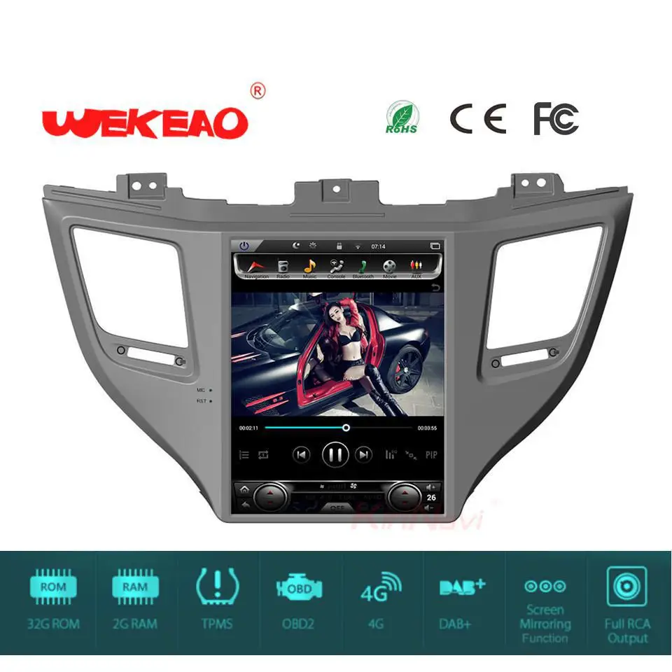 Wekeao 10 4 &quotСенсорный экран Car audio мультимедийный плеер для hyundai Tucson ix35 Тесла Стиль