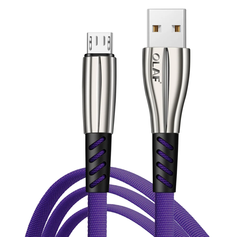 Blue Олаф Micro USB кабель для samsung S7 3A быстрой зарядки мобильных телефонов USB Кабели шнур синхронизации данных зарядный кабель для Xiaomi Redmi 6a - Цвет: Blue