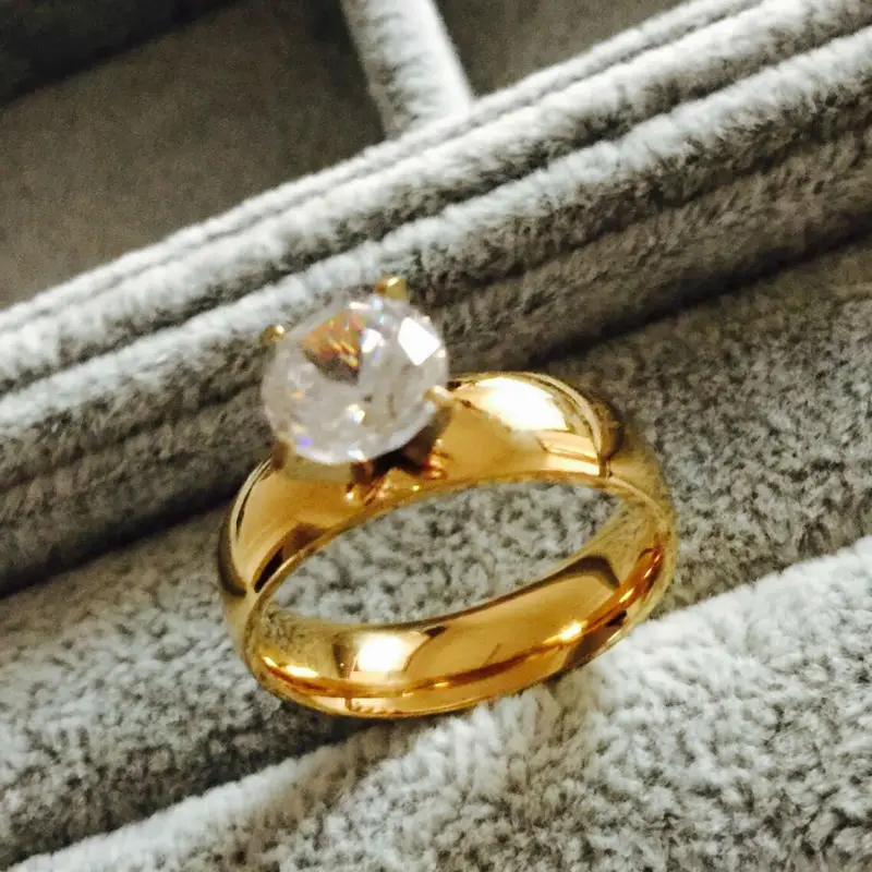 Высокое качество 1 золотое покрытие крапановая закрепка фианит кольцо женские
