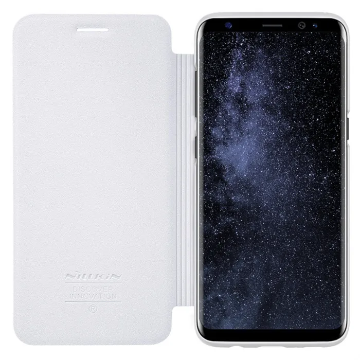 Белый Чехол для samsung Galaxy S8 крышка чехол 5,8 дюймов NILLKIN блестящий чехол-флип из искусственной кожи PC твердый пластиковый чехол на заднюю панель S8 чехол для телефона - Цвет: Белый