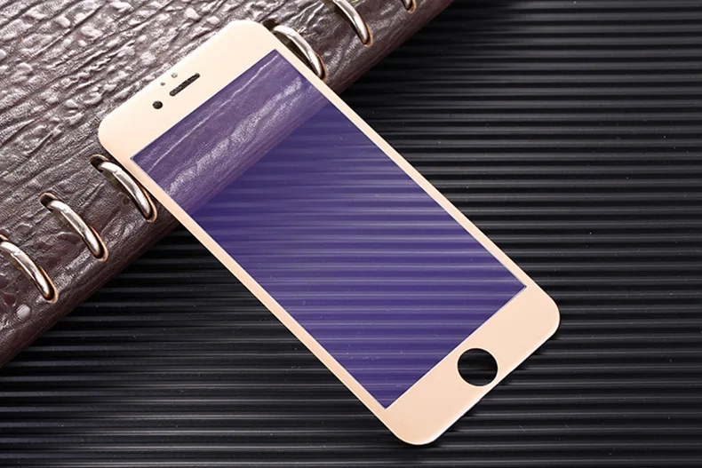 Углеродное волокно полное покрытие закаленное стекло Защита экрана для iphone 6 6s plus