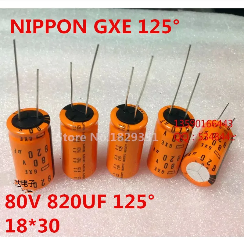 10 шт./лот электролитический конденсатор NIPPON 80 в 820 мкФ 18x30 мм 125C