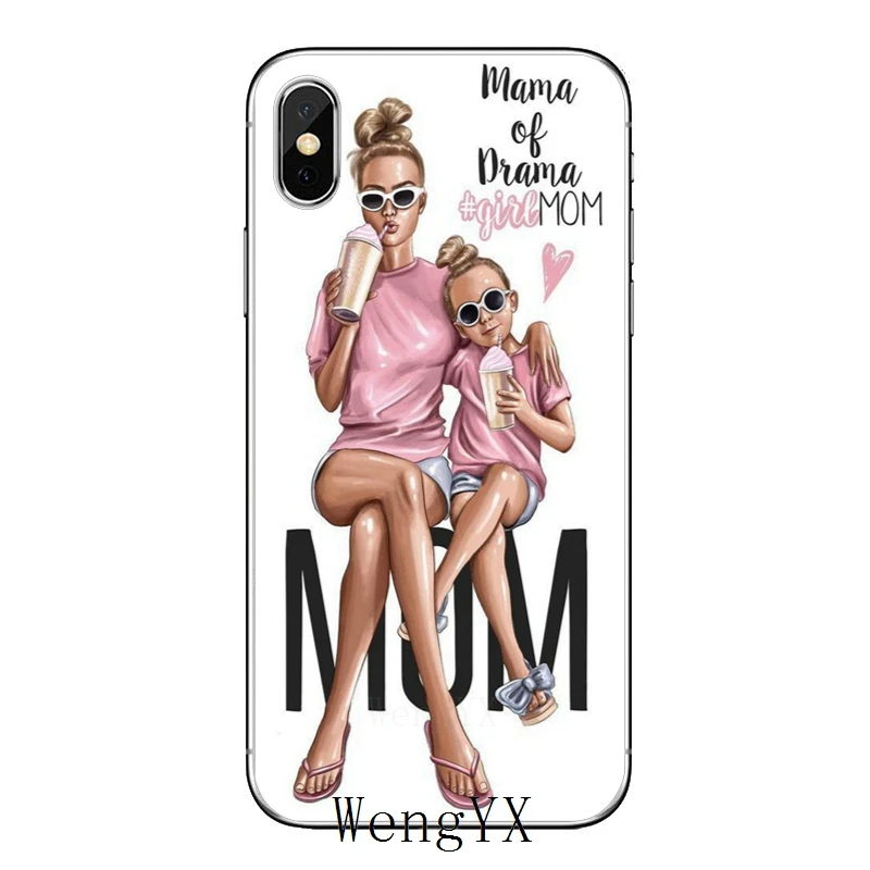 Платье принцессы супер или «I Love MaMa» для мам и дочек, для Nokia 2,1 3 3,1 5 5,1 6 7 plus, 8, 9, htc один A9 M10 M8 M9 E9 Desire U11 мягкий чехол для телефона из ТПУ - Цвет: mom-girl-A-08