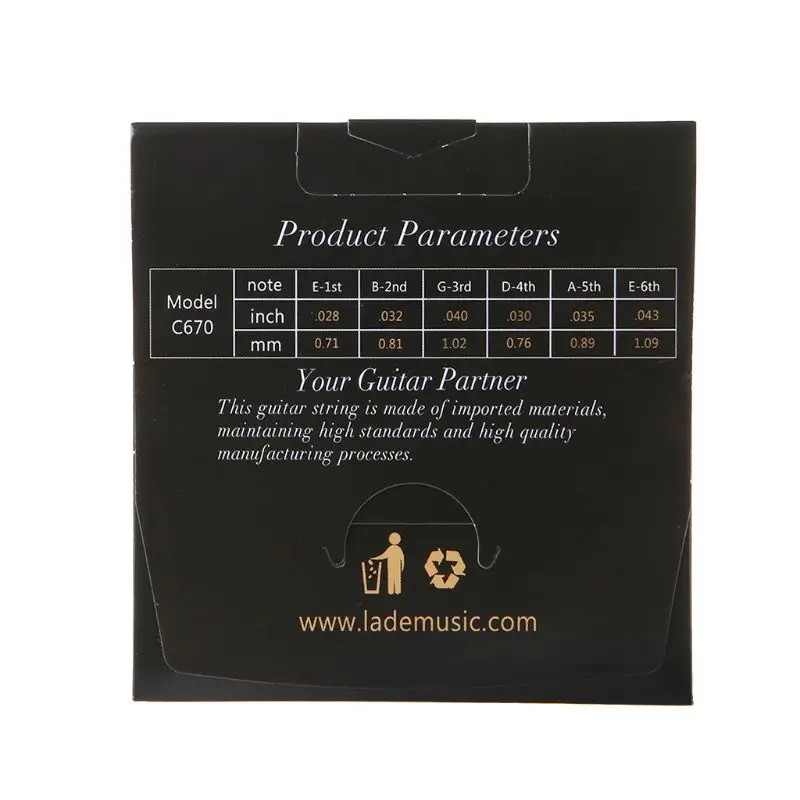 

6pcs/set C670 Classical Guitar Strings Nylon String Plated Silver Copper Alloy Wound