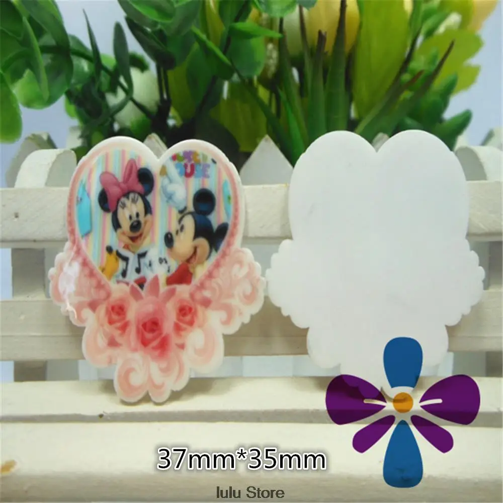 50 Шт./лот Мультфильм Мышь Узор Сердце Смолаы Плоской Задней Аксессуары Для Волос